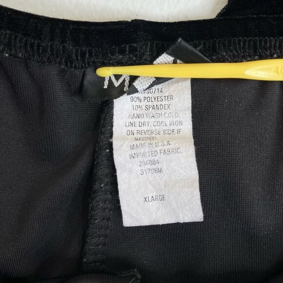 MSK Black Stretch Velvet Velour Elastic Waist Straight Leg Pants Womens Size XL - Picture 7 of 13